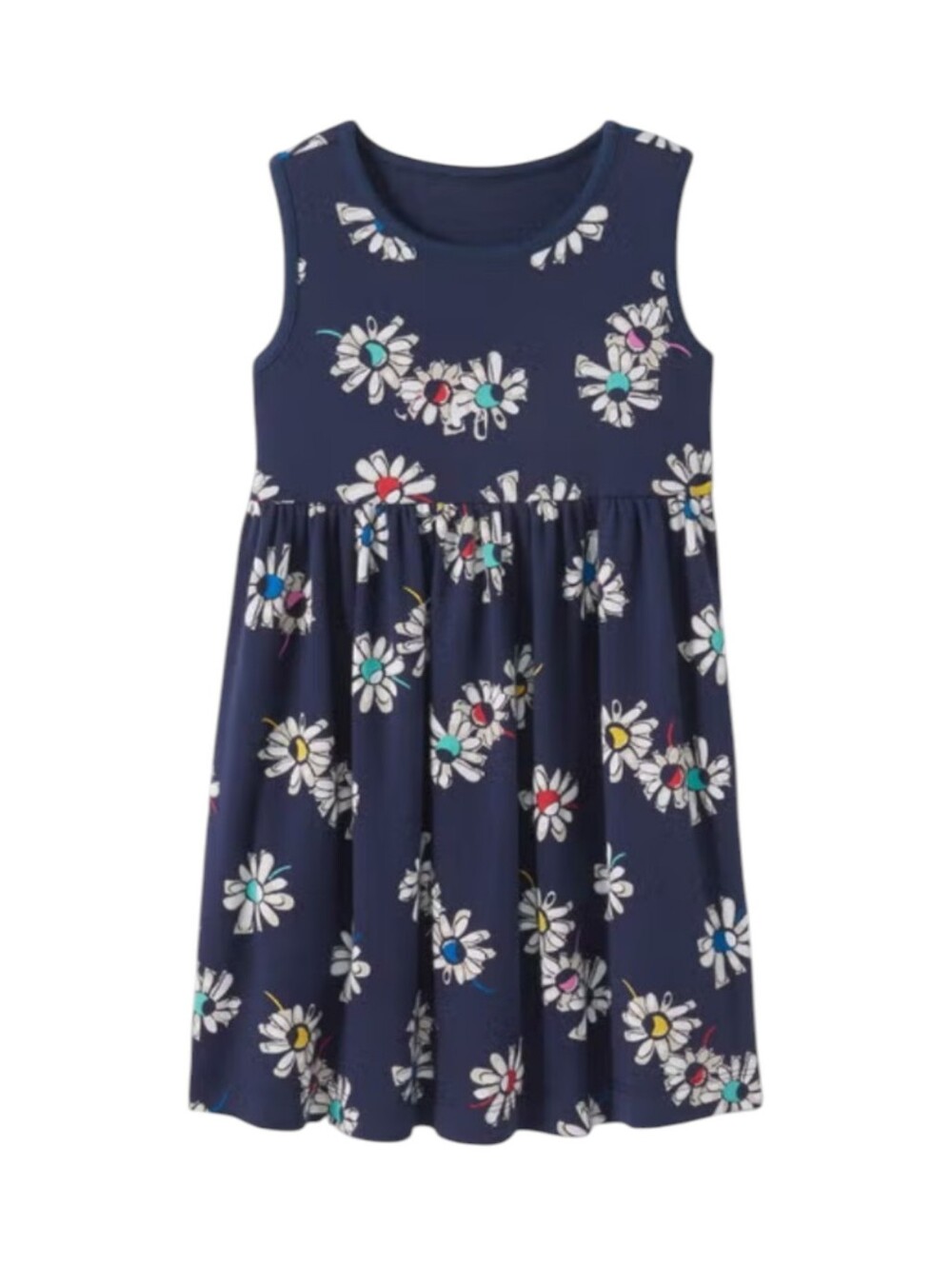 Hanna Andersson Kids Navy Blue Flowers Daisy Cotton Sun Dress Girls Size 110 5